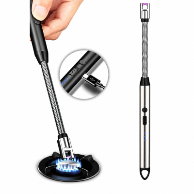 Electric Arc BBQ Lighter – USB Rechargeable Windproof Flexible Long Neck Plasma Lighter for Kitchen Stove, Candles & Outdoor Camping